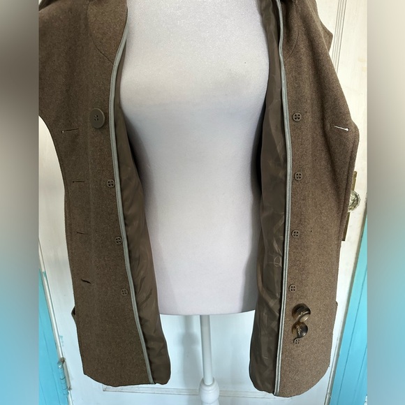 New York & Company brown wool peacoat, size small, smoke free home - Picture 3 of 4